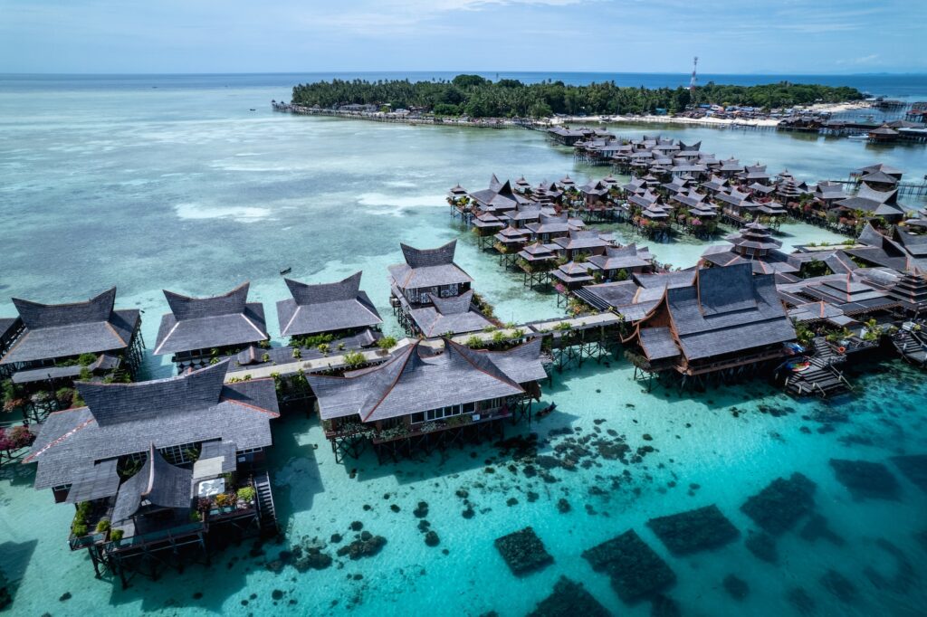 an aerial view of a resort in the ocean,16 intriguing facts about Sabah, Malaysia