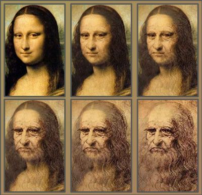 American scholar Lillian Schwartz says in the book, Leonardo's Hidden Face, that computer studies of Leonardo's self-portrait "superimpose perfectly" with that of his most famous subject.