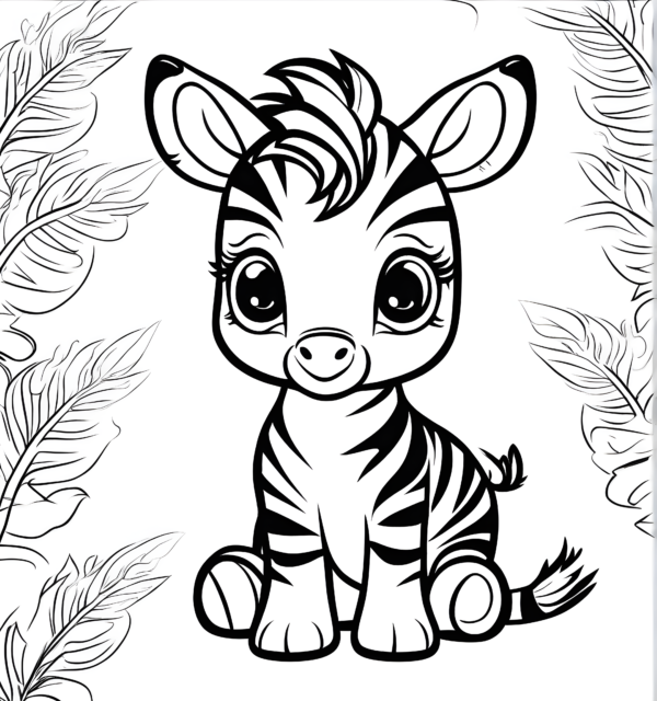 Free Zebra Colouring Page