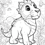 Free Lion Colouring Page