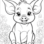 Free Pig Colouring Page