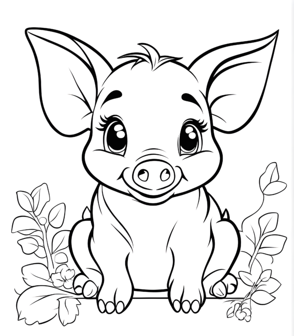 Free Pig Colouring Page