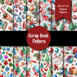 Floral Digital Paper ,scrap book papers,christmas theme