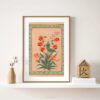 Indian Floral Art, Indian Vintage Art set of 6, Indian Vintage Wall Art, Indian Art, Mughal Art Set, Indian Living Room Gift, Indian Poster