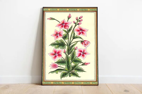 Indian Floral Art, Indian Vintage Art set of 6, Indian Vintage Wall Art, Indian Art, Mughal Art Set, Indian Living Room Gift, Indian Poster