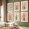 Indian Floral Art, Indian Vintage Art set of 6, Indian Vintage Wall Art, Indian Art, Mughal Art Set, Indian Living Room Gift, Indian Poster