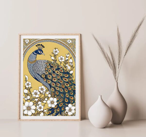 Peacock Print Set of 3, Indian Art, Indian Traditional Art, Peacock Wall Art, Peacock Art Print, Indian Living Room Gift,Peacock Art Poster