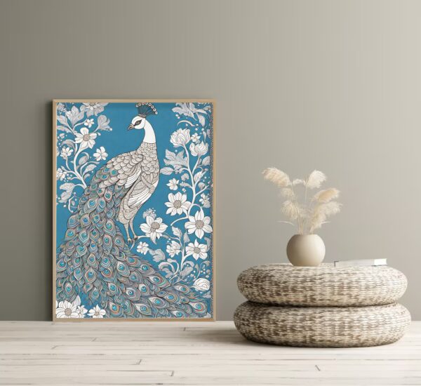 Peacock Print Set of 3, Indian Art, Indian Traditional Art, Peacock Wall Art, Peacock Art Print, Indian Living Room Gift,Peacock Art Poster