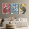 Peacock Print Set of 3, Indian Art, Indian Traditional Art, Peacock Wall Art, Peacock Art Print, Indian Living Room Gift,Peacock Art Poster