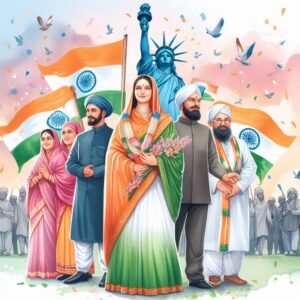 Independence Day India Poster royalty-free images,