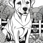 Dog coloring book page for kids