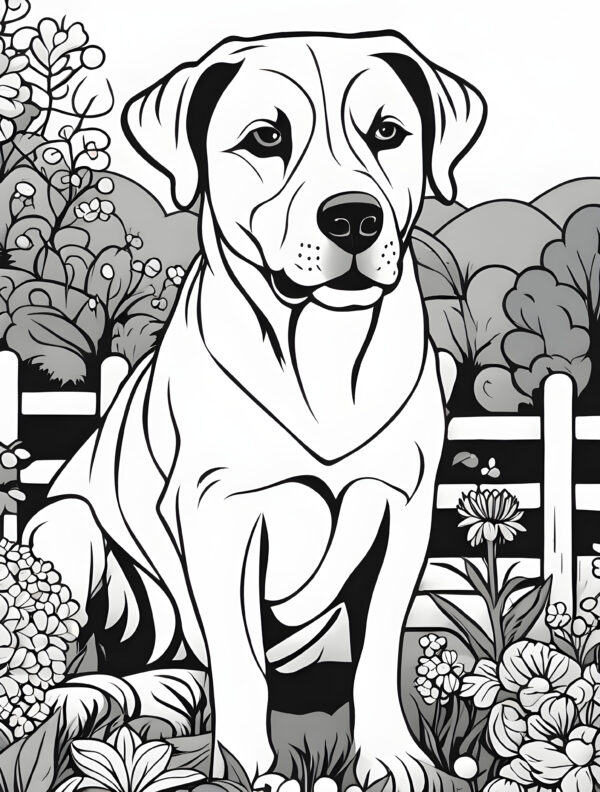 Dog coloring book page for kids