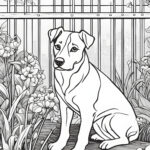 Dog coloring book page for kids