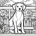 Dog coloring book page for kids