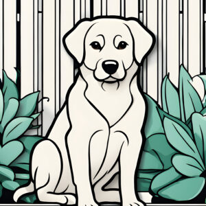 Dog coloring book page for kids