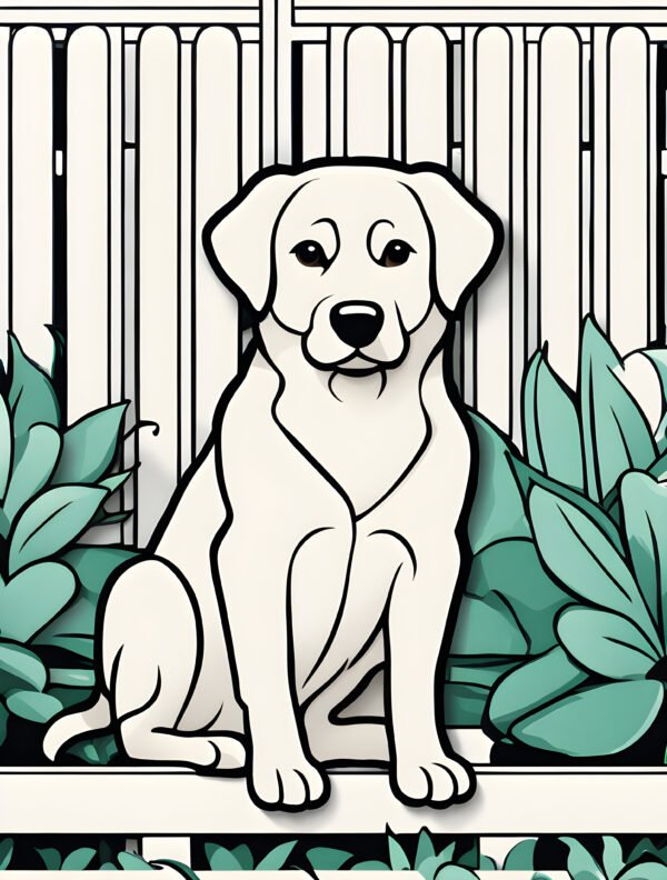 Dog coloring book page for kids