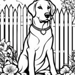 Dog coloring book page for kids