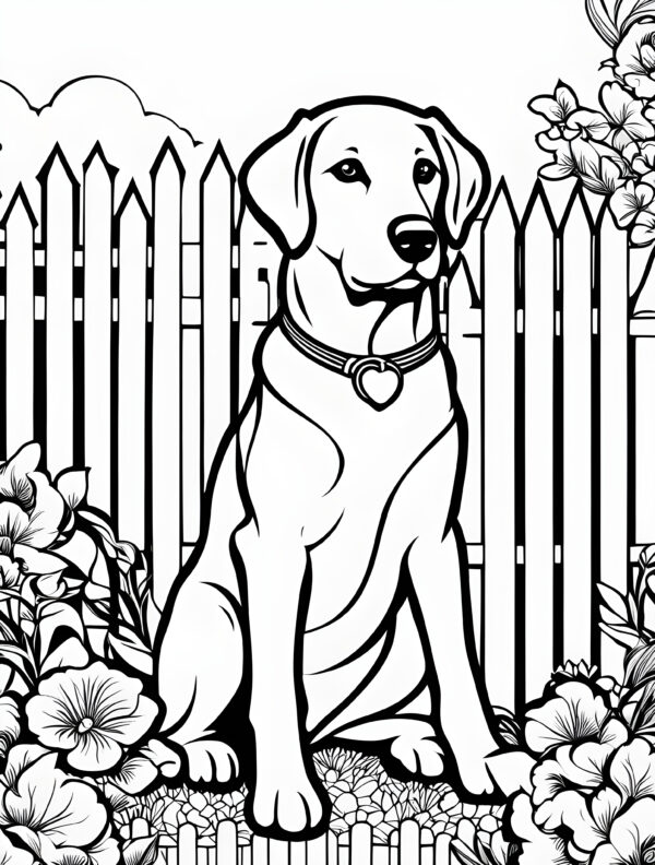 Dog coloring book page for kids