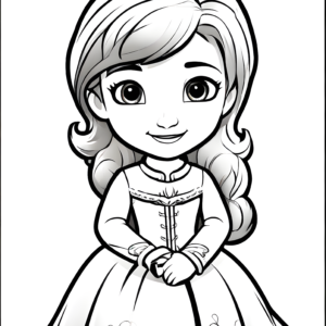 simple-coloring-pages-of-frozen-little-anna-in-castle-in-thick-black-outline-no-color