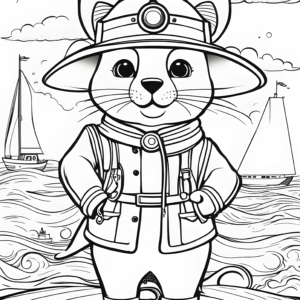 Cute-cartoon-animal-dressed-for-a-voyage-coloring-page-for-kids