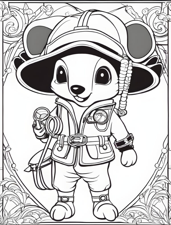 Cartoon voyage coloring book page for kids