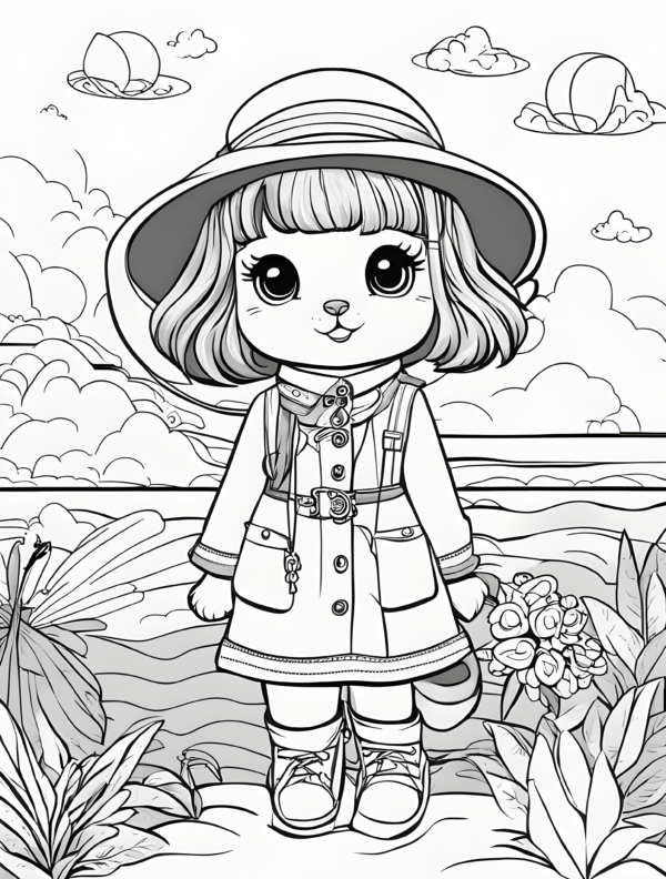 cute-cartoon-girl-dressed-for-a-voyage-coloring-page-for-kids