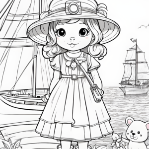 cute-cartoon-girl-dressed-for-a-voyage-coloring-page-for-kids