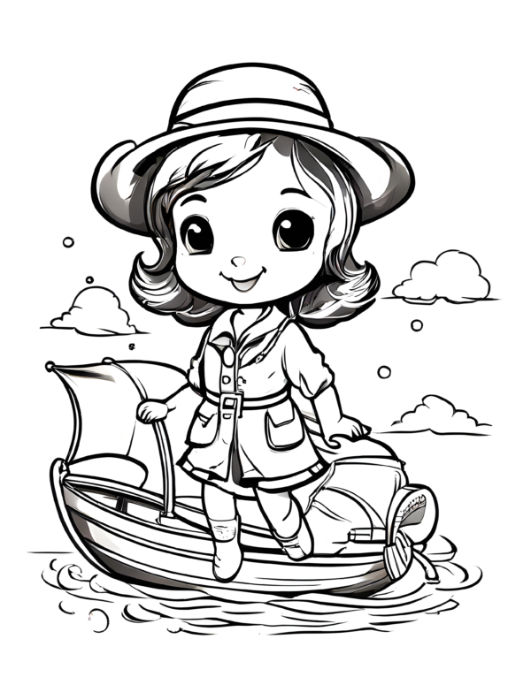 cute-cartoon-girl-dressed-for-a-voyage-coloring-page-for-kids