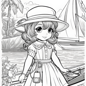 cute-cartoon-girl-dressed-for-a-voyage-coloring-page-for-kids