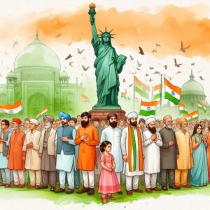 Independence Day India Poster royalty-free images,