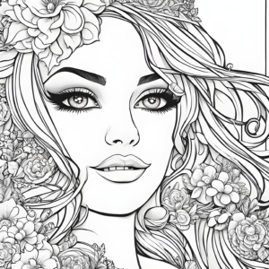 Beautiful Girl Colouring Page For Adults