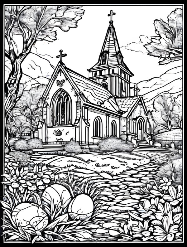 church coloring book for children