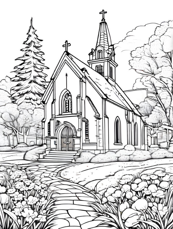 church coloring book for children