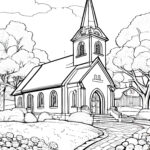 church coloring book for children