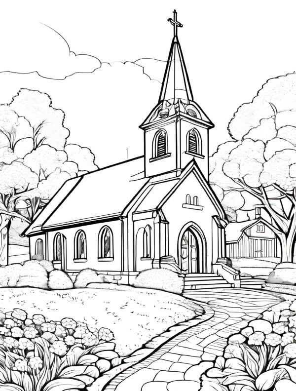 church coloring book for children