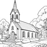 church coloring book for children