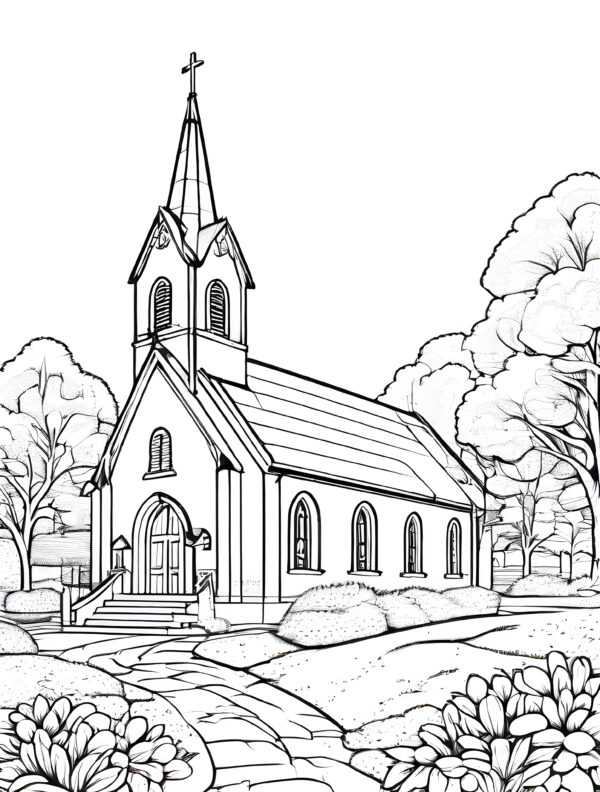 church coloring book for children