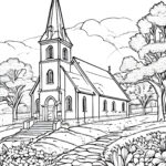 church coloring book for children