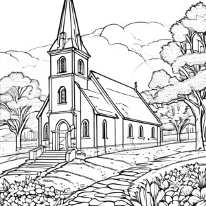 church coloring book for children