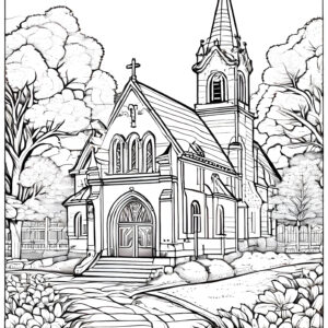 church coloring book for children