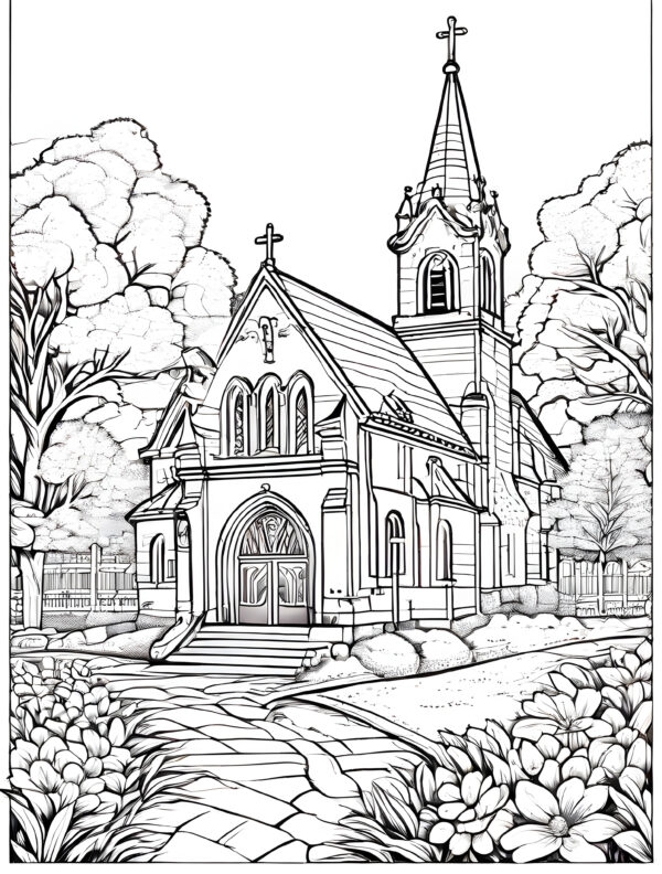 church coloring book for children