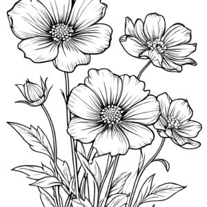 flowers Coloring book pages for kids