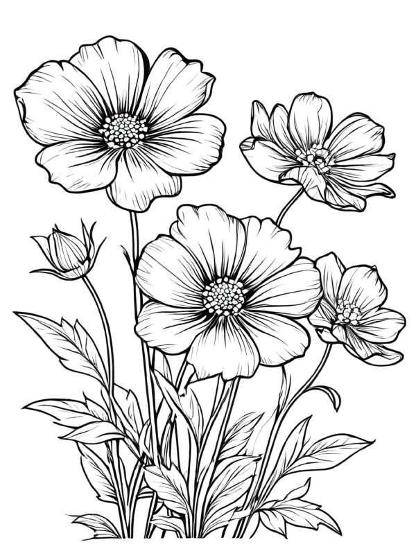 flowers Coloring book pages for kids