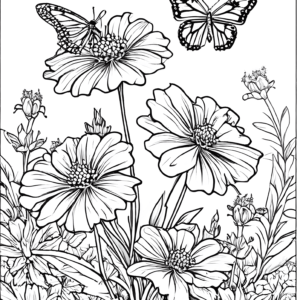 flowers Coloring book pages for kids