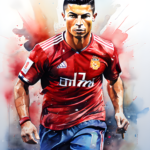 Ronaldo drawing with colour