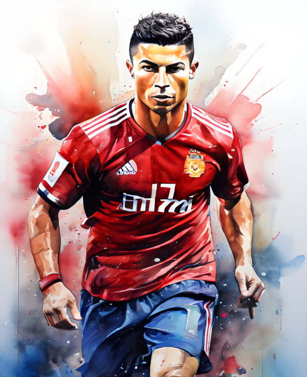 Ronaldo drawing with colour