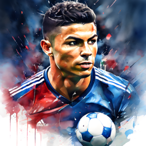 Ronaldo drawing with colour