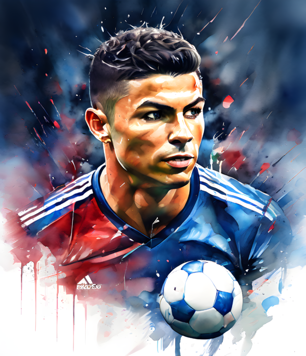 Ronaldo drawing with colour