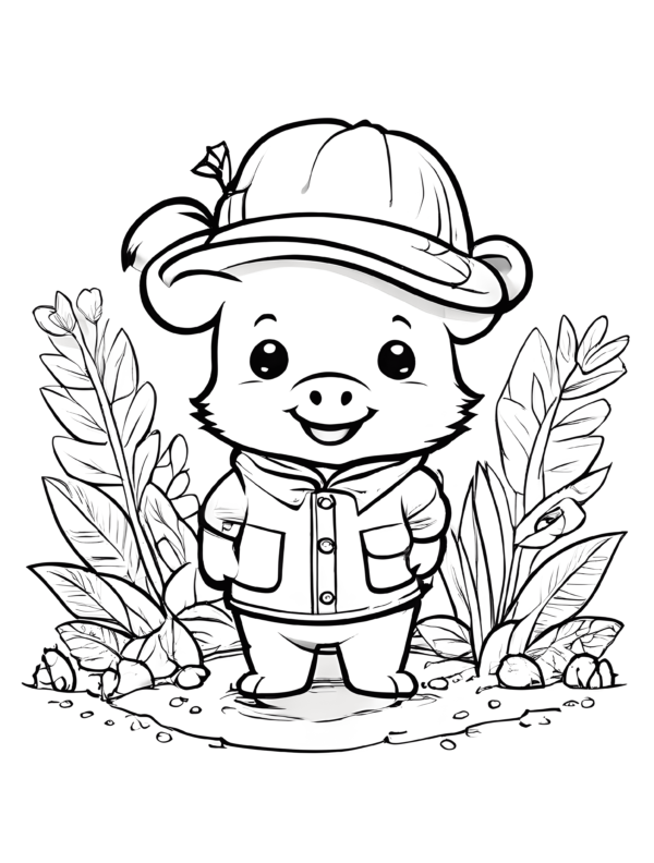 cute-and-adorable-piglet-dressed-as-a-jumgle-explorer-coloring-page-for-kids