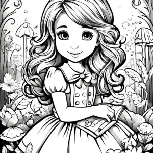 girl coloring page for kids